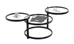 Couchtisch 58-140 cm schwarz/transparent