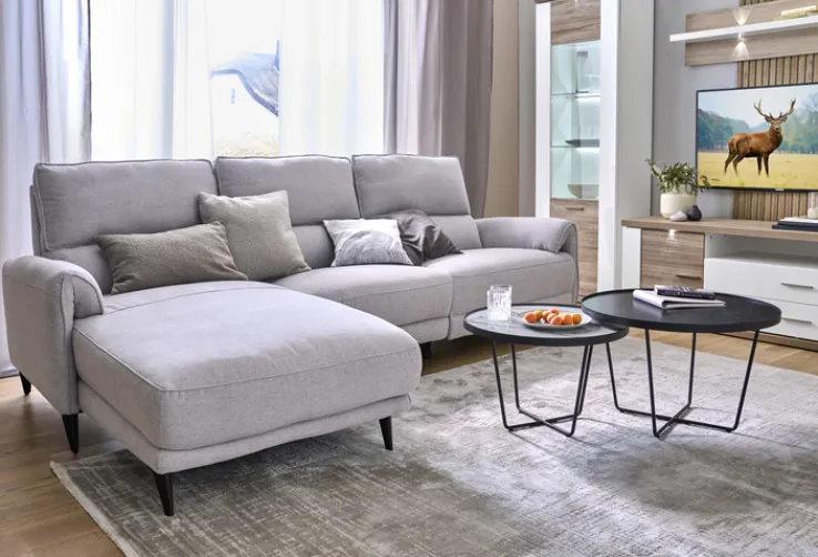 QUARTIER Couchtisch - Set KALMAR 2-tlg. Steinoptik schwarz/weiß