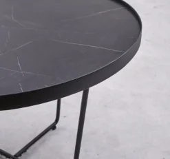 QUARTIER Couchtisch - Set KALMAR 2-tlg. Steinoptik schwarz/weiß