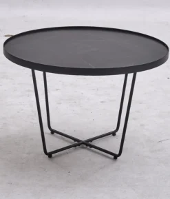 QUARTIER Couchtisch - Set KALMAR 2-tlg. Steinoptik schwarz/weiß