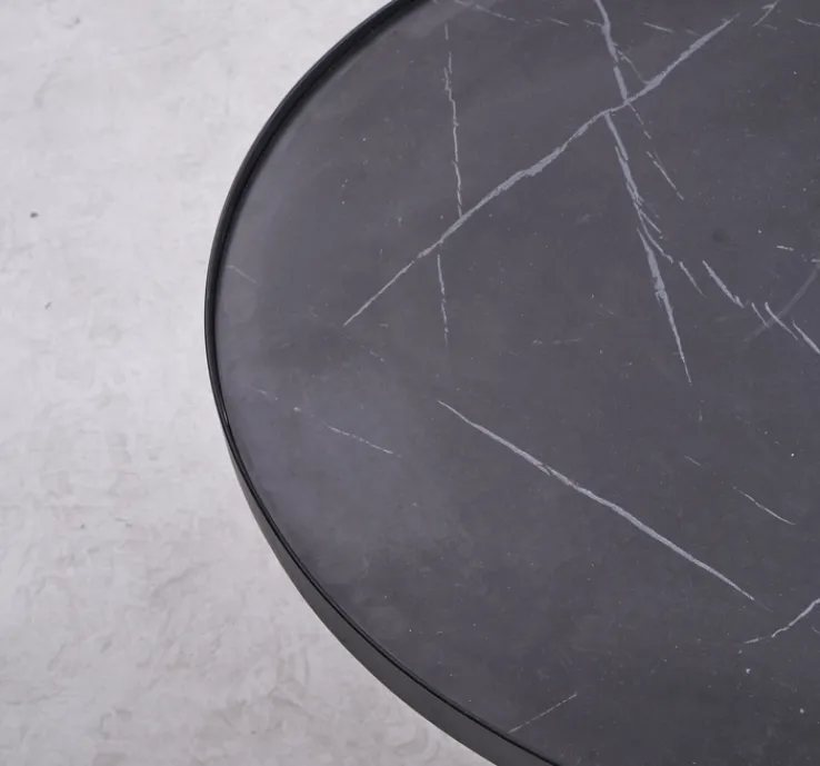 QUARTIER Couchtisch - Set KALMAR 2-tlg. Steinoptik schwarz/weiß