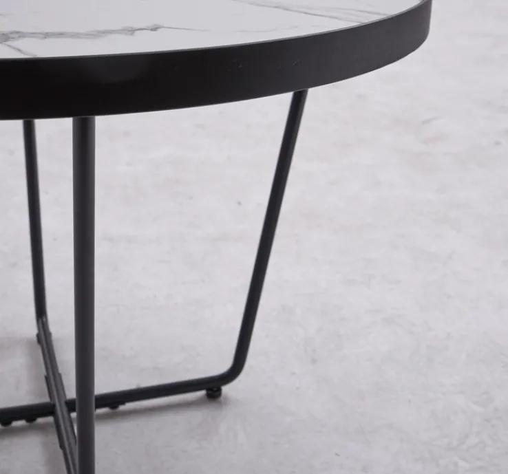 QUARTIER Couchtisch - Set KALMAR 2-tlg. Steinoptik schwarz/weiß