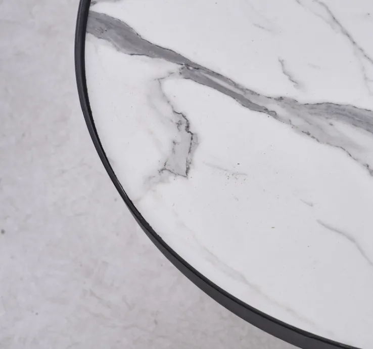 QUARTIER Couchtisch - Set KALMAR 2-tlg. Steinoptik schwarz/weiß