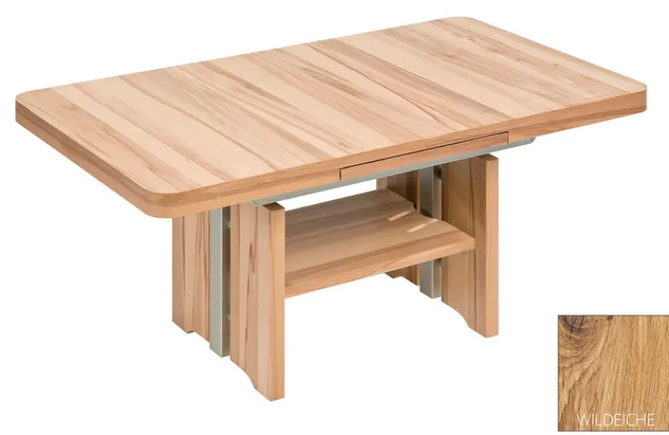 Couchtisch 120-160 x 70 cm Wildeiche furniert
