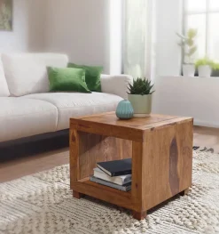 Couchtisch 50 x 50 cm braun