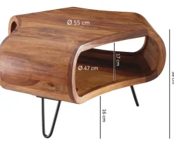 Couchtisch 55 x 55 cm braun