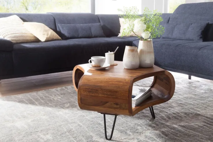 Couchtisch 55 x 55 cm braun