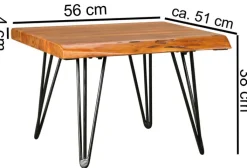 Couchtisch 56 x 51 cm braun