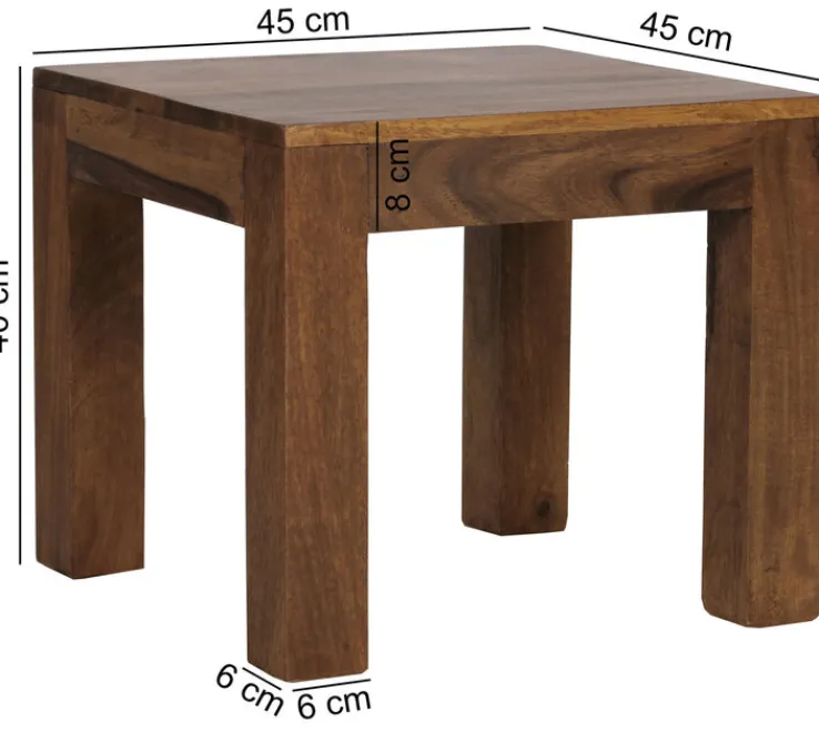 Couchtisch 45 x 45 cm braun