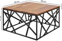 Couchtisch 60 x 60 cm braun/ schwarz