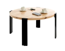 Couchtisch 75 x 42 cm braun/schwarz rund