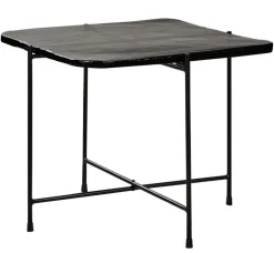 Couchtisch 50 x 45 cm Casted Glass black