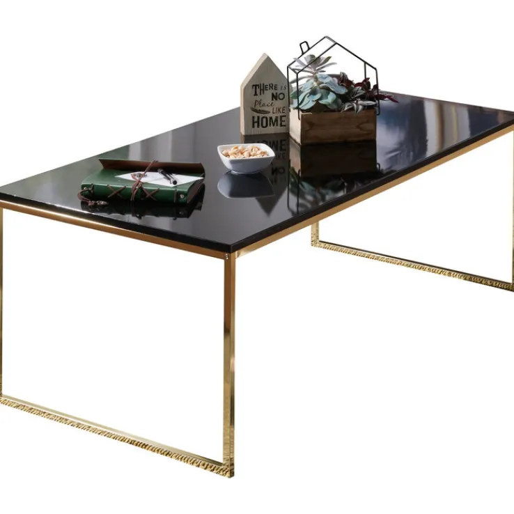 Couchtisch 120 x 60 cm Goldfarbig/ Schwarz