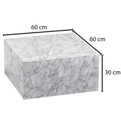 Couchtisch 60 x 60 cm Marmor Optik Grau