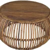 Couchtisch 80 x 40 cm Rattan/recyceltes Teak natur