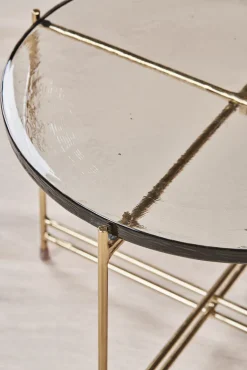 Couchtisch 50 x 45 cm rund Casted Glass Clear