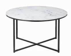 Couchtisch 80 x 80 cm rund schwarz/weiß