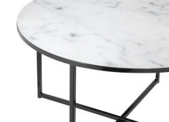 Couchtisch 80 x 80 cm rund schwarz/weiß