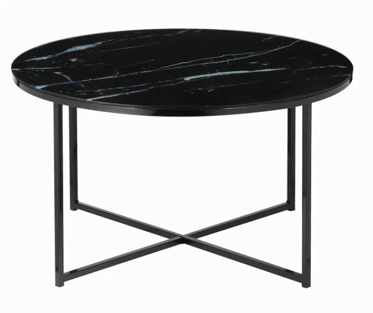 Couchtisch 80 x 80 cm rund schwarz