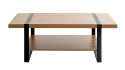 Couchtisch 120 x 60 cm Schwarz/ Eiche dunkel