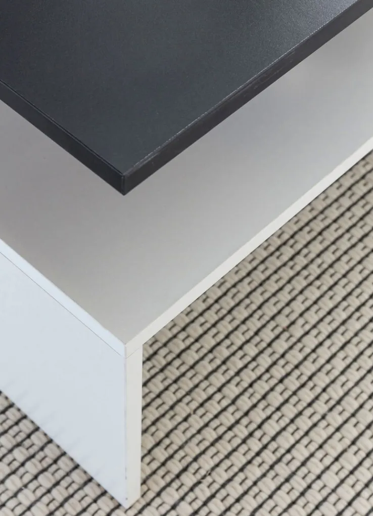 Couchtisch 90 x 60 cm schwarz/ weiß