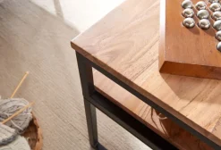 Couchtisch 100 x 60 cm Schwarz/ Akazie massiv