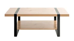 Couchtisch 120 x 60 cm Schwarz/ Asteiche