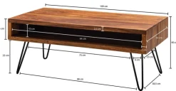 Couchtisch 100 x 50 cm Sheesham massiv