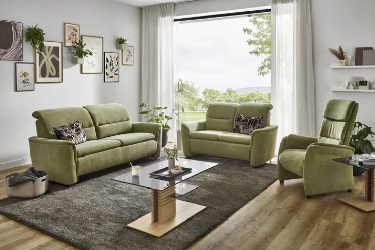 Couchtisch 55 x 55 x 47 cm, Glas, teilmassiv Wildeiche/Grau