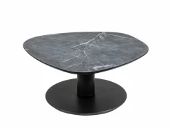 Couchtisch 80 x 80 x 38,5 lackiert, Optik Marmor Marble Grigio Grau