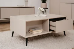 Couchtisch ARONA 94 x 40 x 50 cm sandfarben/schwarz