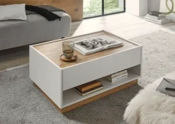 Couchtisch CITY 90x60 cm Weiß/Wotan Eiche Nachbildung