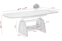 QUARTIER Couchtisch COLIN 108-157 x 67 cm Eiche