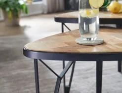 Couchtisch 2er Set Schwarz/ Mango massiv