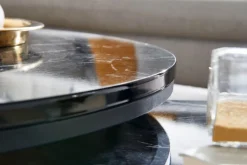 Couchtisch 2er Set Schwarz/ Marmor Optik Schwarz