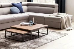 Couchtisch 2er Set Schwarz/ Sheesham massiv