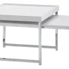 Couchtisch 2er Set Silberfarbig/ Weiß