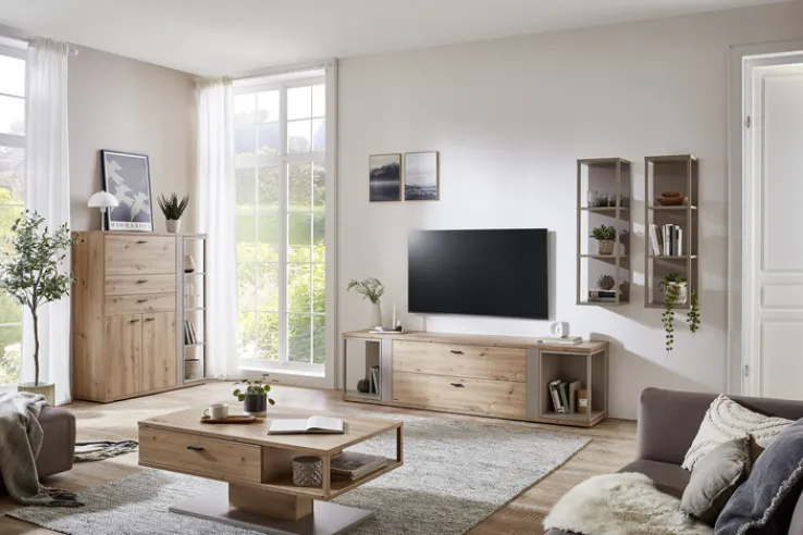 QUARTIER Couchtisch FINA 110x65 cm braun/grau