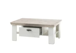 Couchtisch FLORENZ 109x69 cm weiß/braun