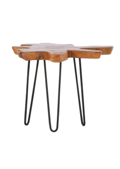 INTERhome Couchtisch FOREST Ø 60-70 cm Team Massiv braun/schwarz