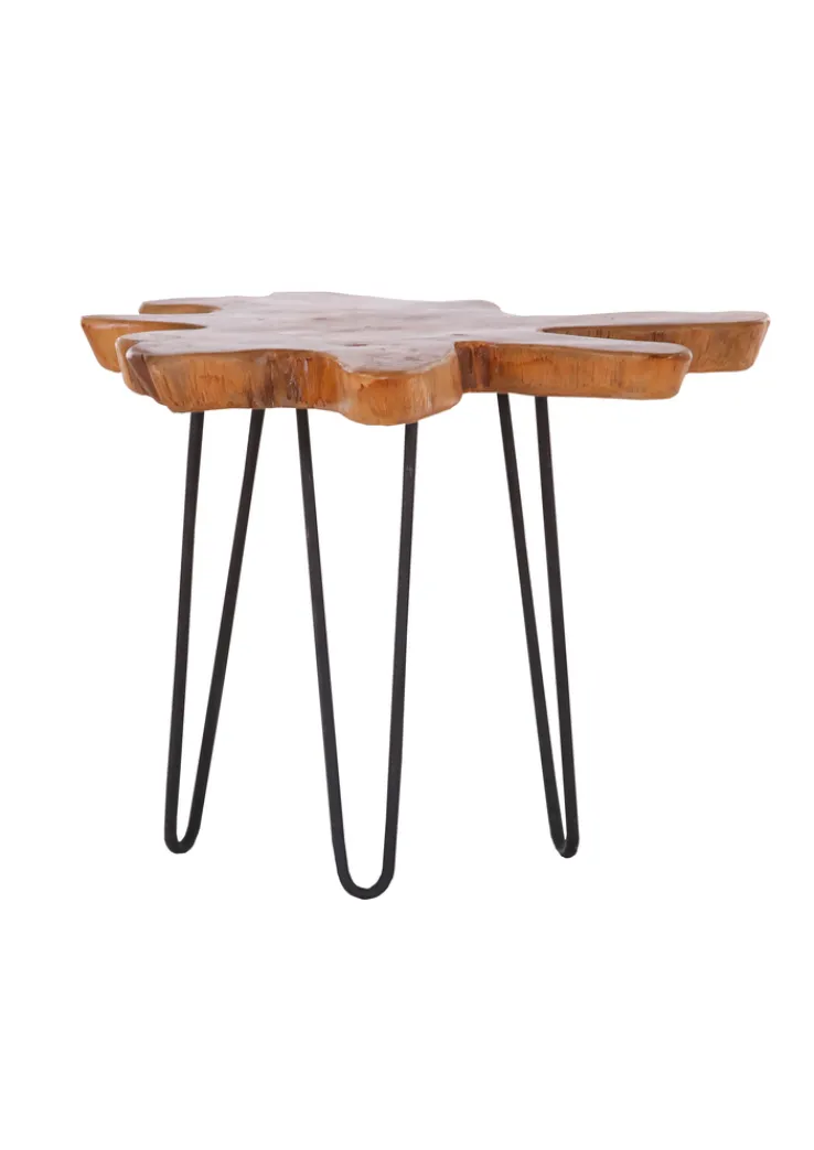 INTERhome Couchtisch FOREST Ø 60-70 cm Team Massiv braun/schwarz