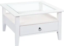 Couchtisch HENRY 75x45x75 cm Massivholz Kiefer weiß