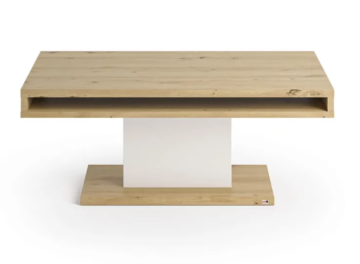 QUARTIER Couchtisch LANCASTER 110 x 65 cm Eiche Artisan weiß