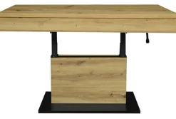 QUARTIER Couchtisch LIFT 110x60 cm Vulkanschwarz Supermatt / Asteiche Dekor