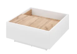 Couchtisch LONG ISLAND 75x75 cm Weiss matt/Wotan Eiche Dekor