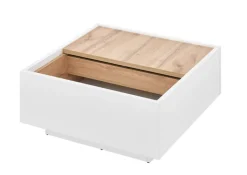 Couchtisch LONG ISLAND 75x75 cm Weiss matt/Wotan Eiche Dekor