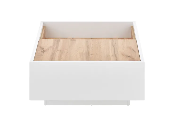 Couchtisch LONG ISLAND 75x75 cm Weiss matt/Wotan Eiche Dekor