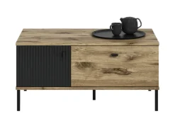 QUARTIER Couchtisch Lou 100 x 60 x 48 cm Nox Oak Nachbildung Braun