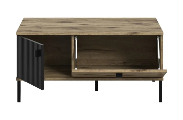 QUARTIER Couchtisch Lou 100 x 60 x 48 cm Nox Oak Nachbildung Braun