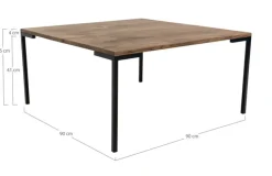 QUARTIER Couchtisch LUGANO 90 x 90 cm Eiche/ schwarz